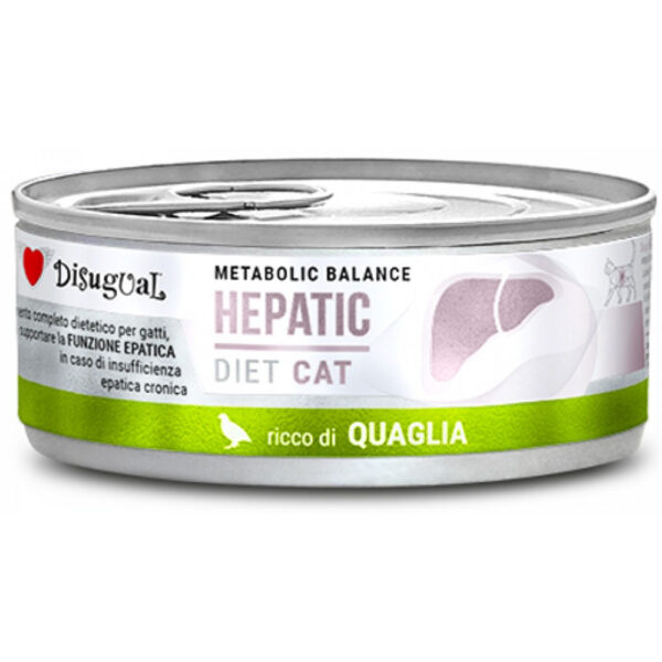 Disugual Diet Cat HEPATIC QUAIL 85g - konservi kaķiem (03/2028)