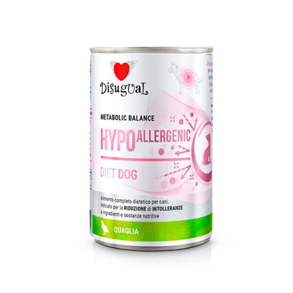 Disugual Diet Dog HYPOALLERGENIC QUAIL 400g - konservi suņiem (06/2028)