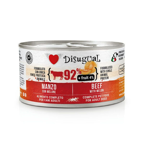Disugual FRUIT BEEF WITH MELON 150g - konservi suņiem (02/2028)