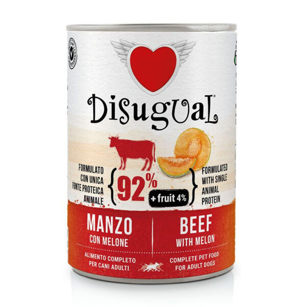 Disugual FRUIT BEEF WITH MELON  400g - konservi suņiem (03/2028)