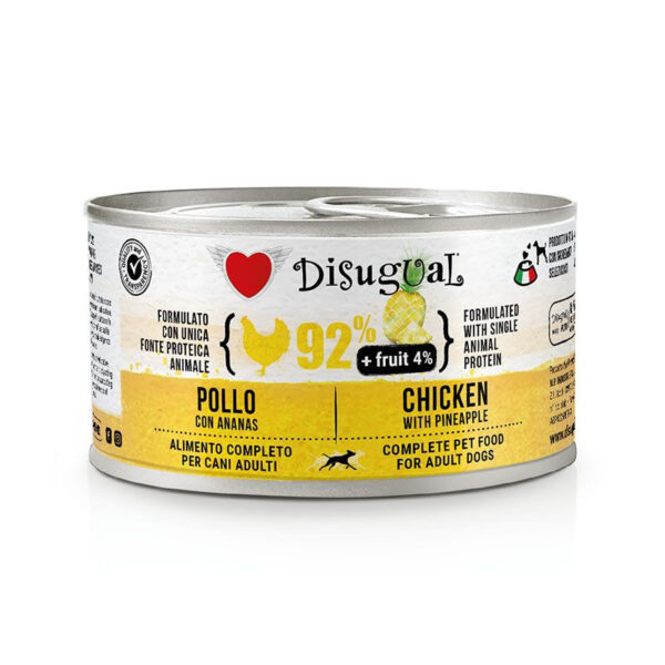 Disugual FRUIT CHICKEN WITH PINEAPPLE 150g - konservi suņiem (01/2028)