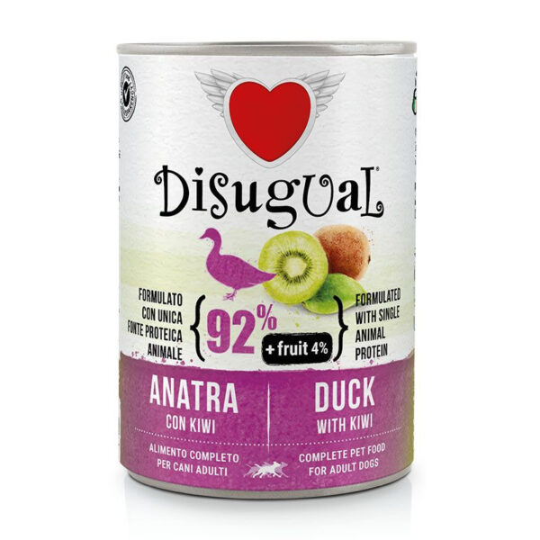 Disugual FRUIT DUCK WITH KIWI 400g - konservi suņiem (05/2027)