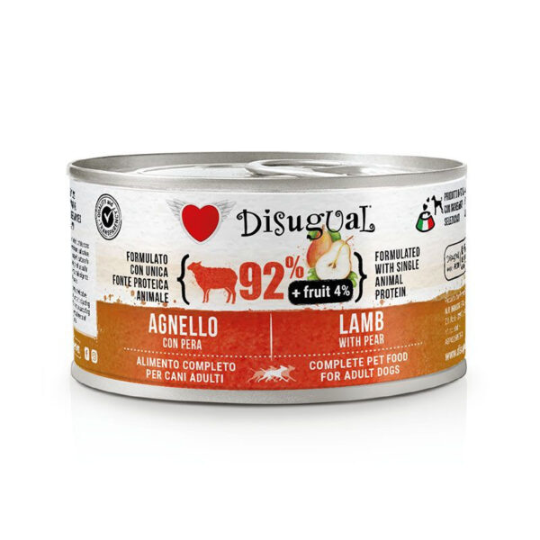 Disugual FRUIT LAMB WITH PEAR 150g- konservi suņiem (02/2028)