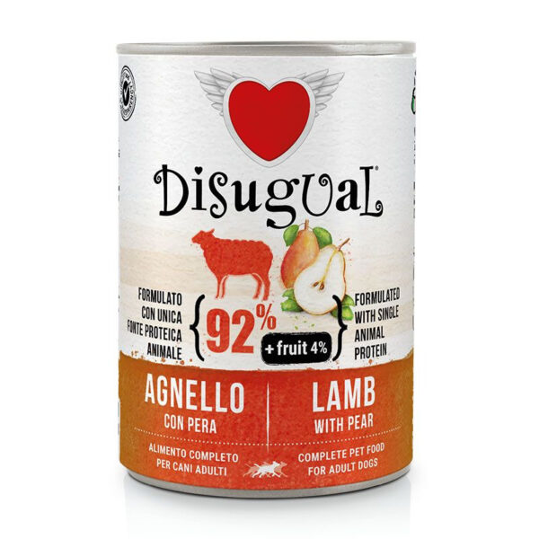 Disugual FRUIT LAMB WITH PEAR 400g- konservi suņiem (01/2028)