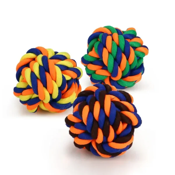 NUXIE® suņu rotaļlieta košļājamā bumba, kokvilnas pinums, 6 cm
