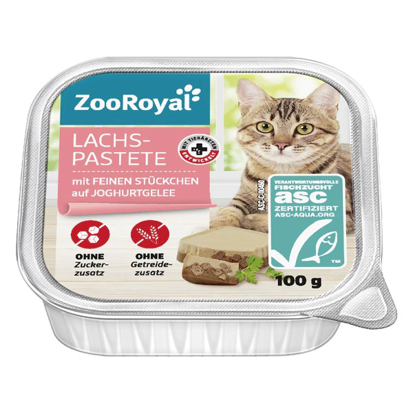 ZooRoyal pastēte ar lasi, 100 g trauciņš - mitra barība kaķiem