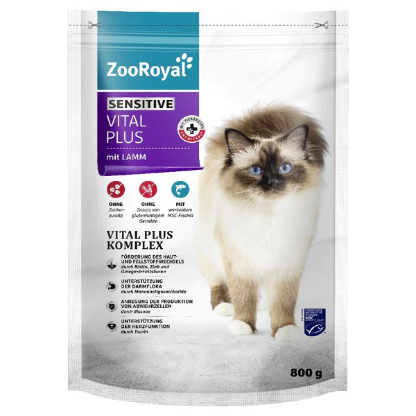 ZooRoyal Sensitive Cat 800 g - sausā barība kaķiem